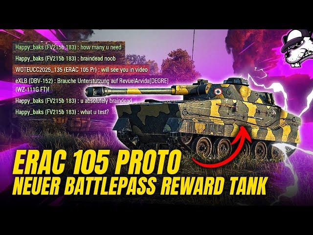 Neuer Battlepass Rewardtank: ERAC 105 Proto Tier IX Light der Franzosen [WoT - Gameplay - DE]