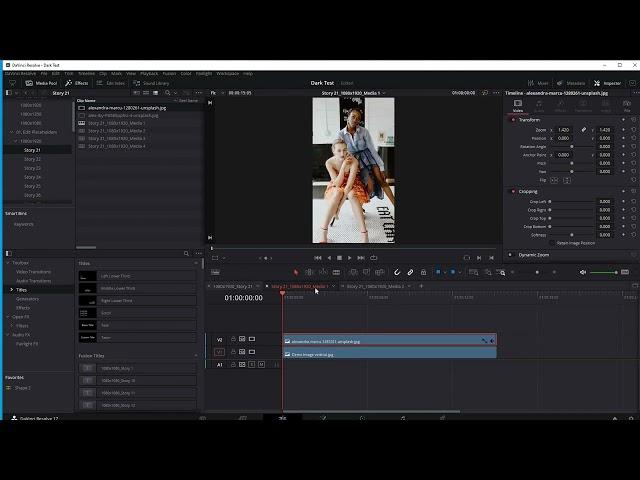 TUTORIAL | Dark Instagram Stories: DaVinci Resolve template