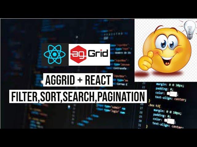 agGrid + react : Pagination, Sorting, Searching and filters [data table]