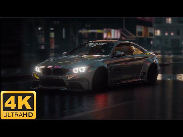 BMW M4 Neon City Ride Screensaver Live Wallpaper Relax Background 4K Ultra HD 60fps #livewallpaper