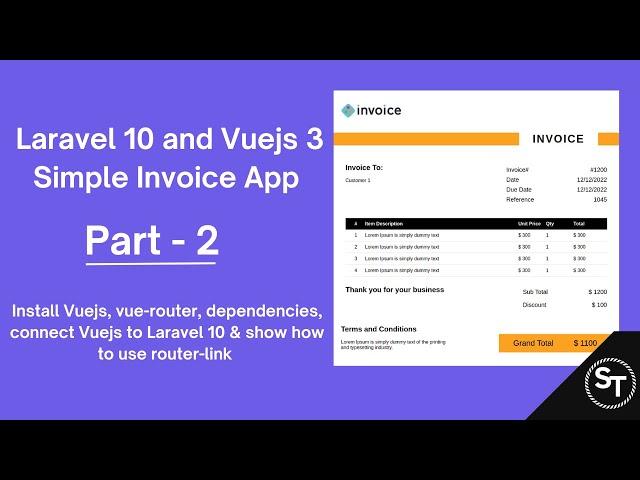Install Vuejs, vue-router, dependencies, connect Vuejs to Laravel 10 & show how to use router-link
