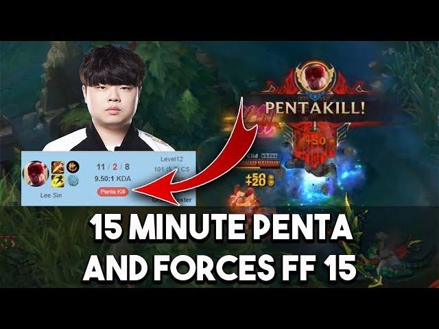 How SKT Clid's Lee Sin Gets A 15 Minute Penta and Forces The FF15