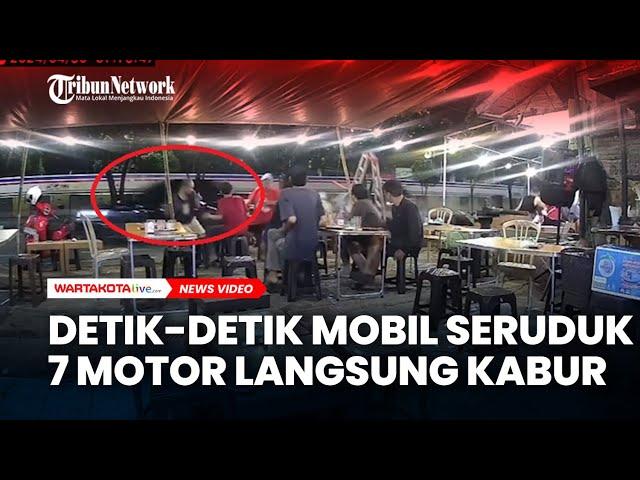 Detik-Detik Mobil Honda CRV Seruduk 7 Motor Pengemudi Langsung Kabur