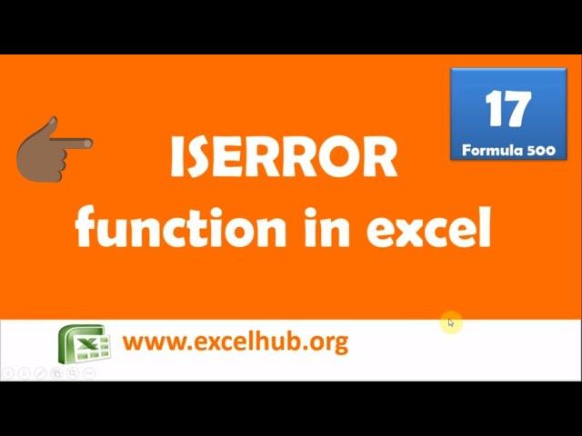 How to use Excel ISERROR Function