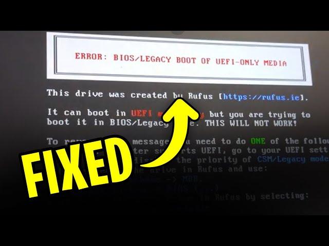 How to Fix Error BIOS Legacy Boot of UEFI Only Media (2025 UPDATE)