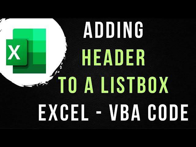 Excel VBA Add Column Header To A Listbox
