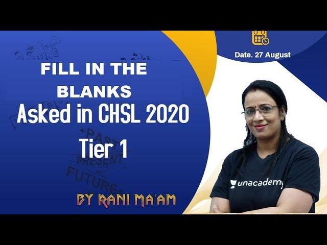 Fill in the blanks asked in SSC CHSL 2020 | Previous Year Questions | Rani Ma'am | Part-2