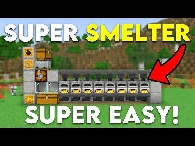 EASY Super Smelter For Minecraft Bedrock 1.21! (MCPE/Xbox/PS4/Nintendo Switch/Windows10)