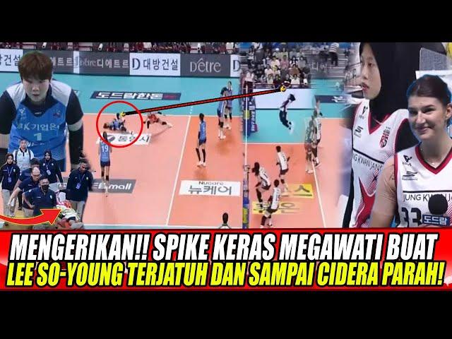 MENGERIKAN!! SPIKE KERAS MEGAWATI BUAT LEE SO-YOUNG TERJATUH DAN SAMPAI CIDERA PARAH!