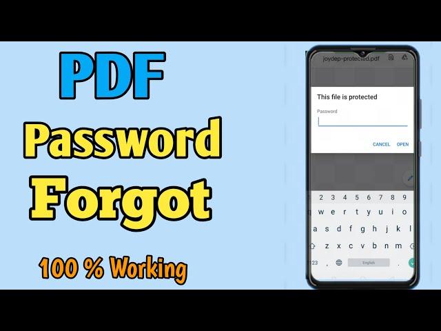 PDF Password Kaise Pata Kare || PDF Password Bhul Gaye To Kya Kare || PDF Password Forgot Kaise Kare