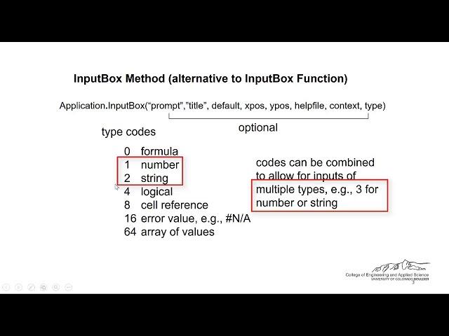 VBA: Advanced Input Boxes