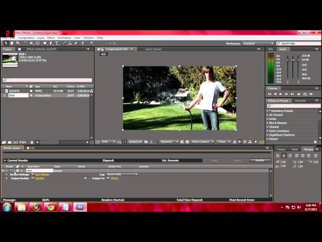 How to hear sound and render with sound in adobe after effects cs5 and cs4