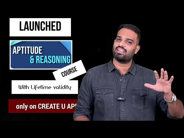 Aptitude Life time validity course launched | CREATE U APP