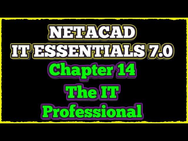 NETACAD IT Essentials 7.0, ️ Chapter 14: The IT Professional