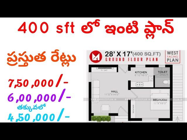 400 sft low budget, high budget house plan telugu -as per vastu