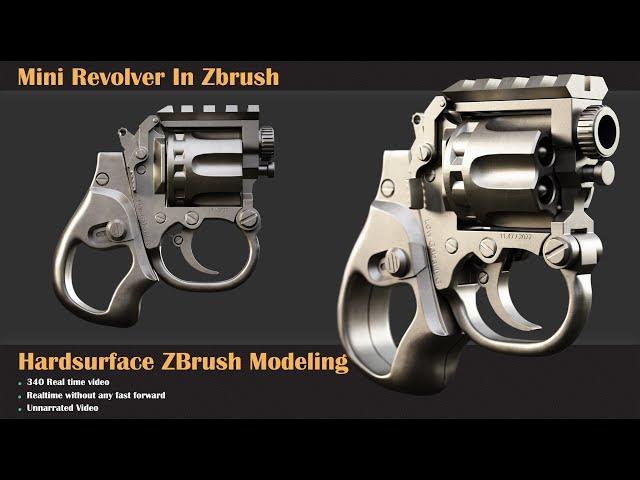 Mini Revolver Hardsurface ZBrush Modeling Tutorial