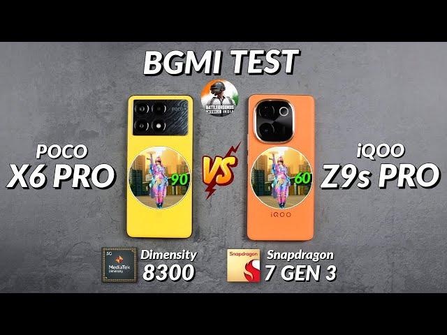 iQOO Z9s Pro vs Poco X6 Pro BGMI Test With FPS Meter | Shocking Results 