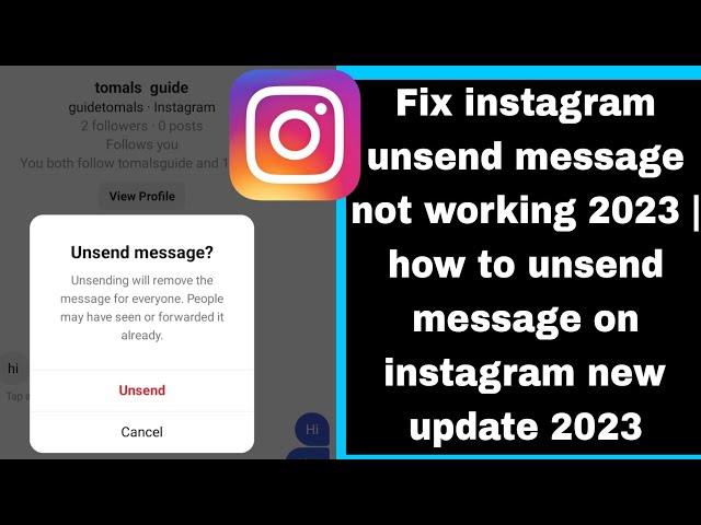 Fix instagram unsend message not working 2023 | how to unsend message on instagram new update 2023