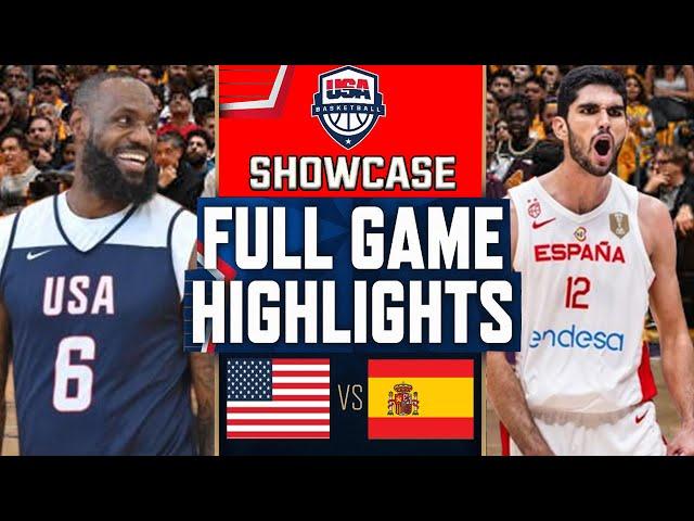 Team USA vs Spain [Full Game] Highlights July 19, 2024 | USA Basketball Showcase | Olympics 2024