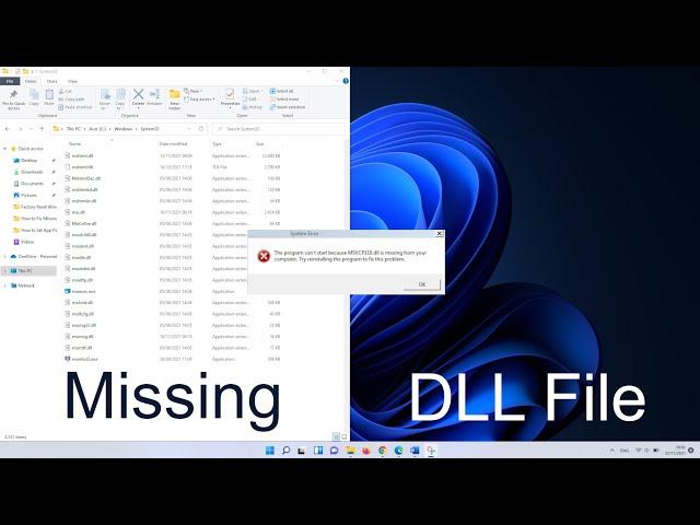 How to Fix Missing DLL Files Error in Windows 11