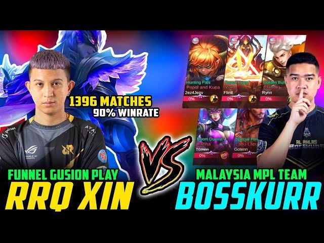 RRQ XIN 90% WINRATE GUSION vs. MALAYSIA MPL TEAM (BOSSKURR) in RANK ~ MOBILE LEGENDS