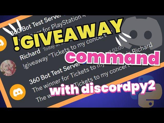 How to create a !giveaway in your discord server with #python #discordpy