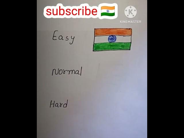 easy normal hard India flag  drawing#drawing #art #short #youtubeshorts