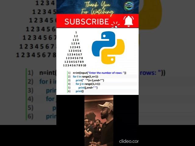 Python Patterns #meamsvideo #viratkohli #viratians #patterns #trending #viralshorts #codingmadeeasy