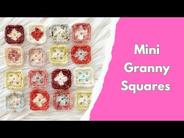 How to Crochet Mini Granny Squares // Beginner Crochet Tutorial // Easy Crochet