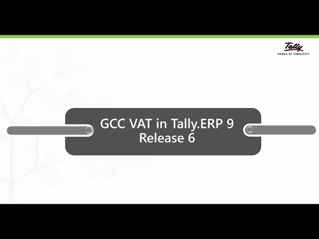 Be GCC VAT Ready with Tally.ERP 9