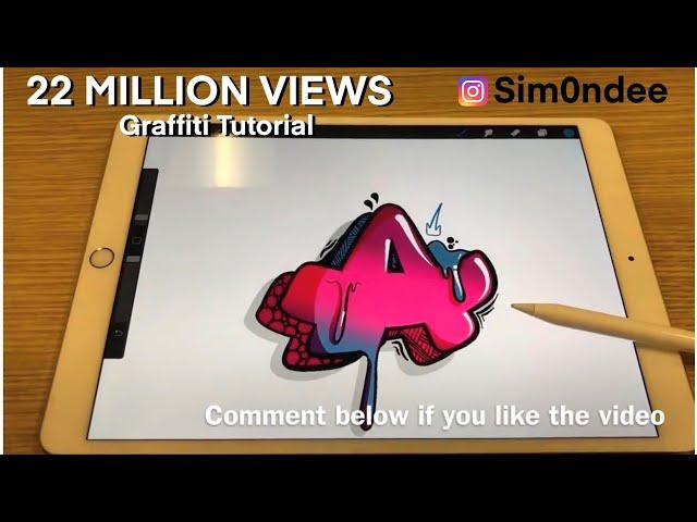 How to Draw Graffiti with Procreate - Letter A by Simon Dee