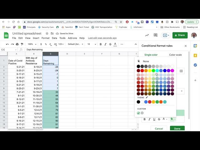 Tracking Due Dates with Google Sheets