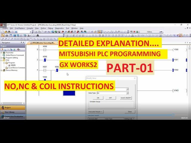 NO,NC and OUTPUT COIL in GX WORKS2 Programming Software PART-1 #MITSUBISHI #PLC