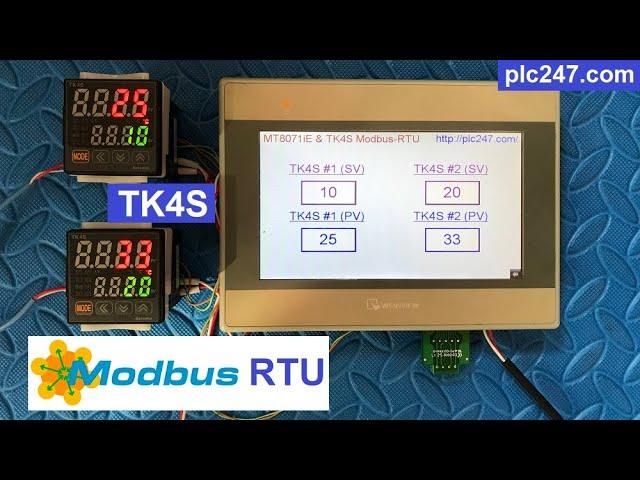 TK4S & Weintek MT8071iE "Modbus-RTU" via RS485