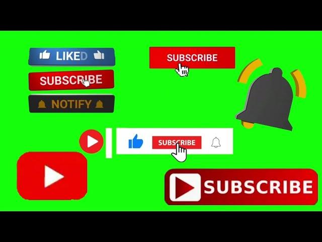 Subscribe button green screen no copyright on YouTube