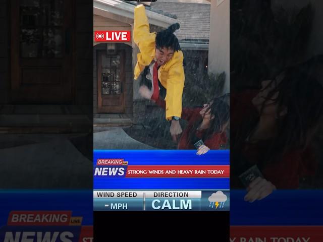 News Reporter was NOT prepared for this RAIN ️