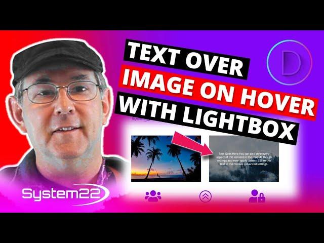 Divi Theme Text Over Image On Hover With Lightbox 