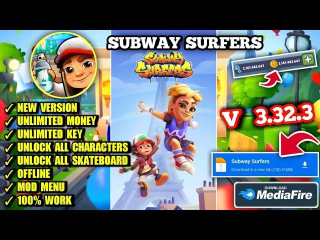 Download Subway Surfers Mod Menu Apk V3.32.3 Terbaru 2024 Unlimited Coin & Key | Unlock All