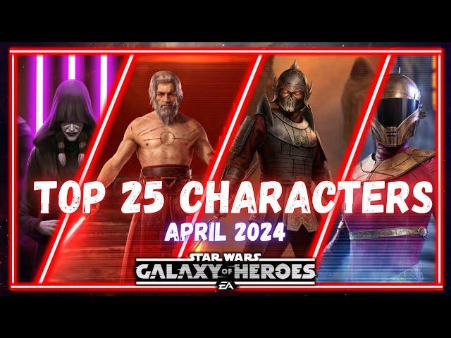 Top 25 Characters in SWGOH (No GL's) - April 2024