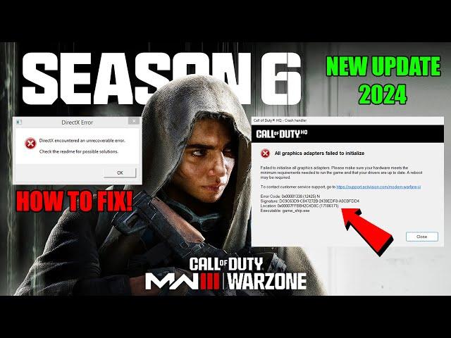 How To Fix COD Warzone & Modern Warfare 3 Season 6 Game_Ship.exe error and DirectX crashing!