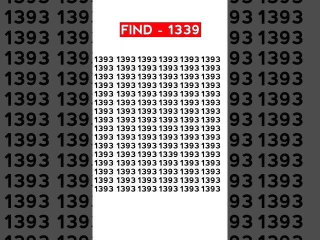 Let See How Genius You are - Find 1339 #Shorts