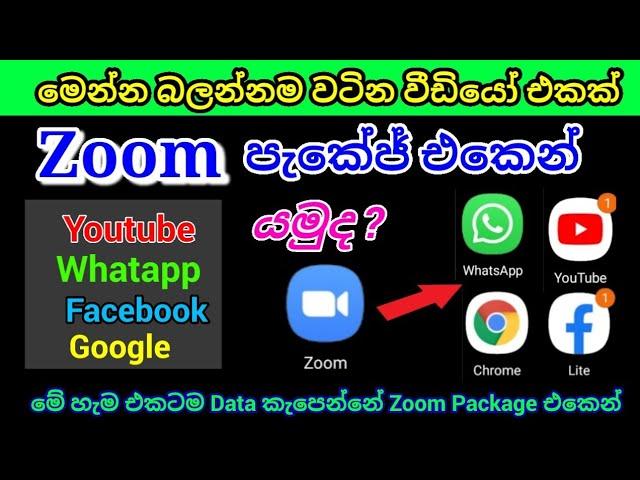 Zoom ඩේටා වලින් Youtube යමු || Zoom පැකේජ් එකෙන් Google , Youtube ,Whatapp ,Facebook යමු