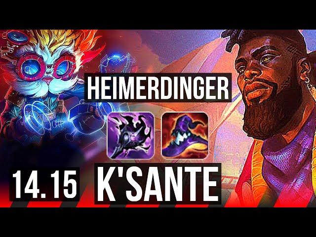 HEIMERDINGER vs K'SANTE (TOP) | 6 solo kills, 800+ games | VN Master | 14.15