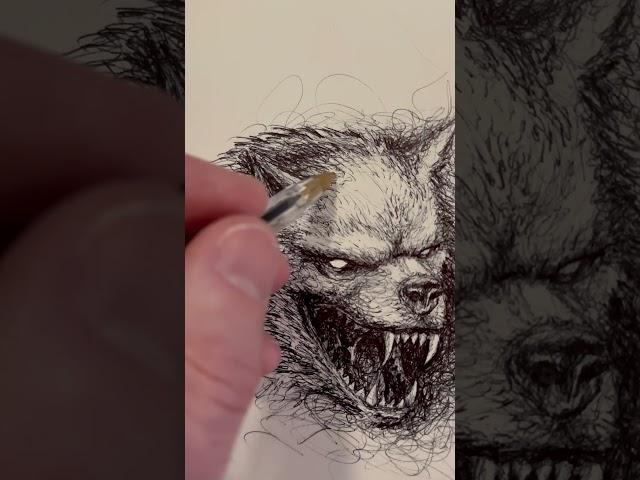 angry demon dog!  ...#demondog #wolf #sketch #penart #pensketch