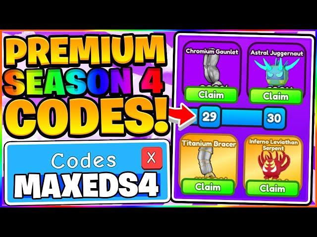 SECRET Season 4 MAX PREMIUM Codes in Roblox Arm Wrestling Simulator