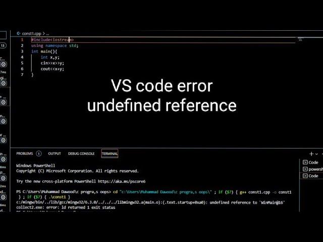 visual studio error/undefined reference to winmain@16/collect2.exe:error id.VS code problem