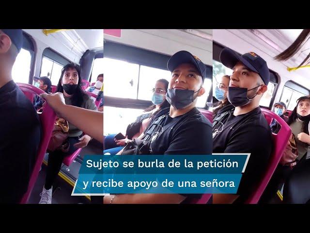 "En este momento me siento mujer": Hombre se niega a bajar de zona exclusiva del Metrobús