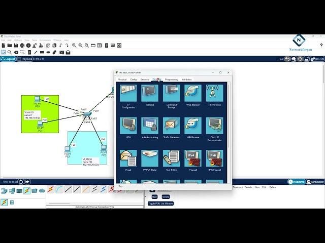 DHCP Server for Multiple VLAN in CISCO Packet Tracer in English | CCNA 200-301 | Packet Tracer