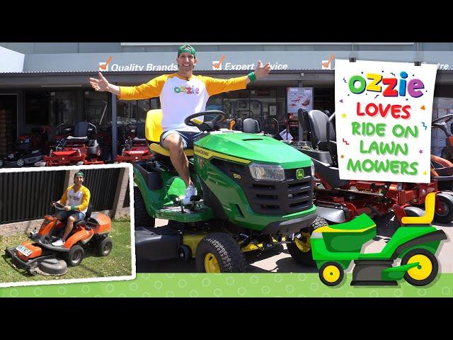 Lawn Mowers For Kids | Learn About Ride On Lawn Tractor, Zero Turn, Front Cutter like Blippi