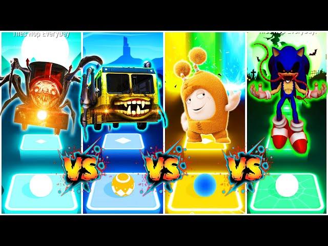 Choo Choo Charles VS Bus Eater VS Oddbods VS Sonic EXE | Tiles Hop EDM Rush